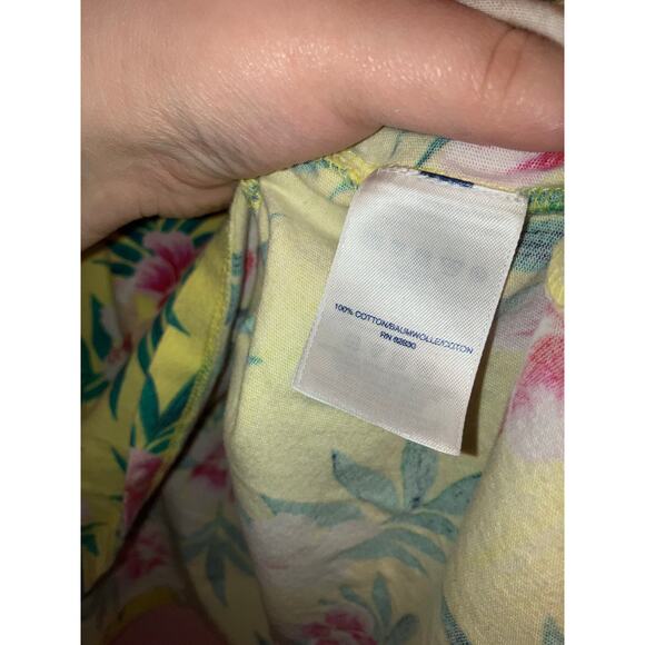 Lands’ End Tropical Floral Sleeveless Shift Dress Yellow Size S - Picture 2 of 5